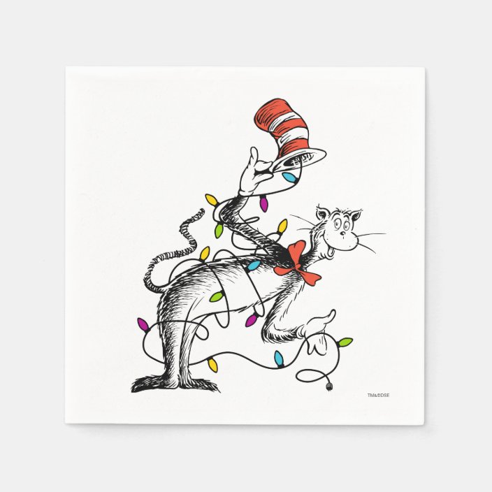 Dr Seuss The Grinch Mischievous Cat In The Ha Paper Napkins