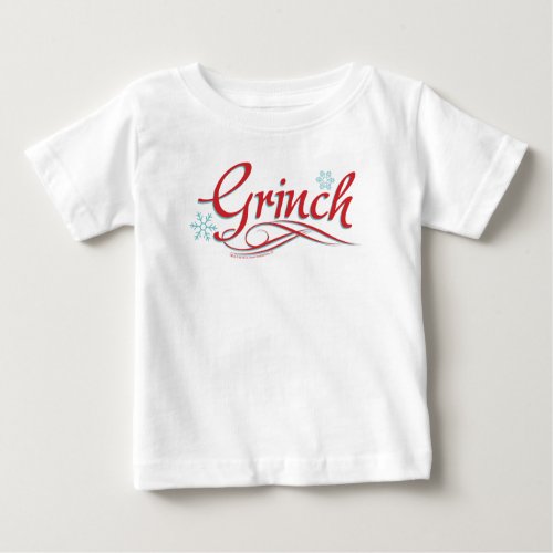 Dr Seuss  The Grinch _ Red and Blue Script Baby T_Shirt