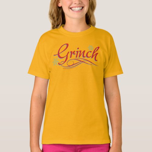 Dr Seuss  The Grinch _ Red and Blue Script T_Shirt