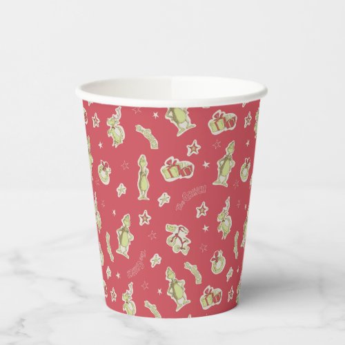 Dr Seuss  The Grinch  Red Christmas Pattern Paper Cups