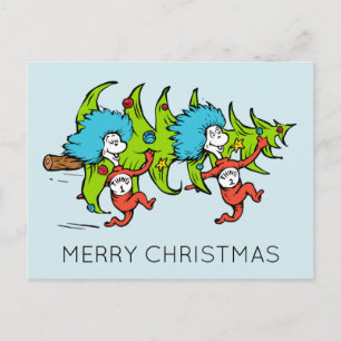 Dr. Seuss The Grinch Thing 1 Thing 2 Christmas Holiday Postcard