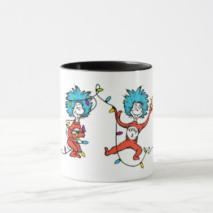 Set of 2 Dr Seuss Mugs Thing 1 and Thing 2