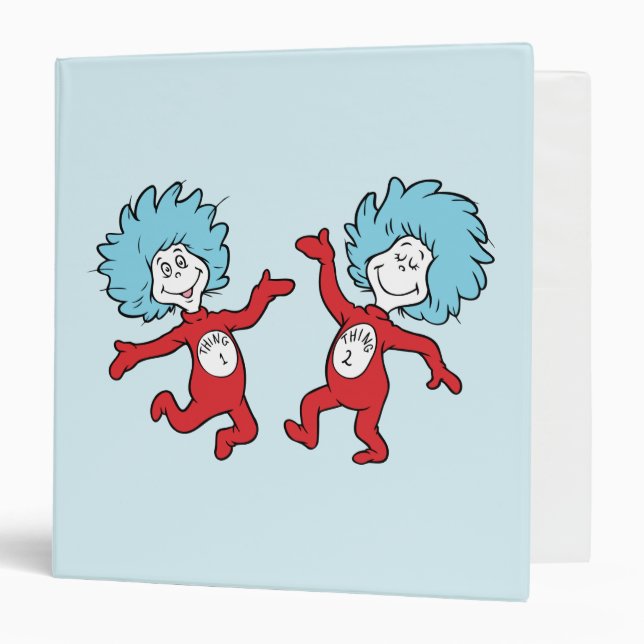 Dr. Seuss Thing 1 and Thing 2 Character 3 Ring Binder (Front/Inside)