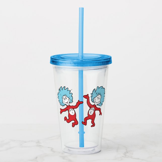 Dr. Seuss Thing 1 and Thing 2 Character Acrylic Tumbler (Front)