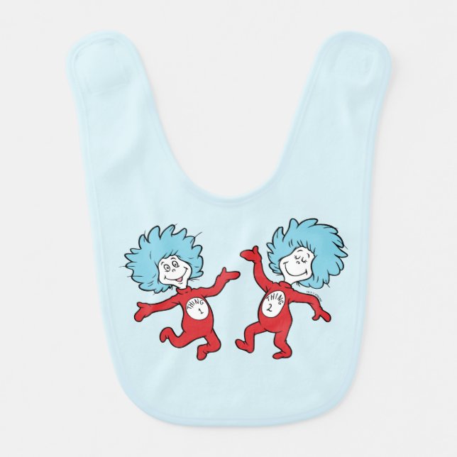 Dr. Seuss Thing 1 and Thing 2 Character Baby Bib (Front)