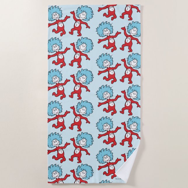 Dr. Seuss Thing 1 and Thing 2 Character Beach Towel (Front)