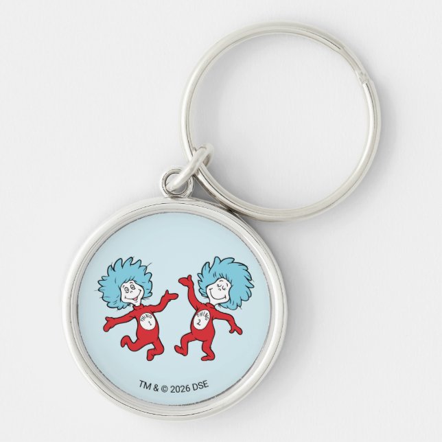Dr. Seuss Thing 1 and Thing 2 Character Keychain (Front)