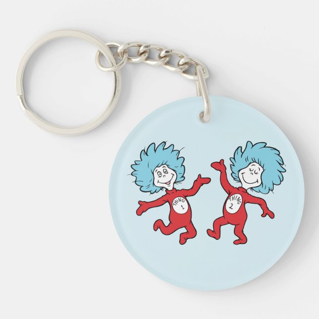 Dr. Seuss Thing 1 and Thing 2 Character Keychain (Front)