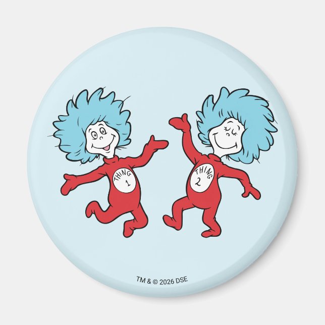 Dr. Seuss Thing 1 and Thing 2 Character Magnet (Front)