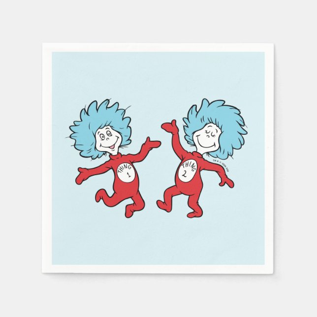 Dr. Seuss Thing 1 and Thing 2 Character Napkins (Front)