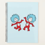 Dr. Seuss Thing 1 and Thing 2 Character Planner<br><div class="desc">This officially licensed Dr. Seuss product features a classic, vibrant illustration of the mischievous duo, Thing 1 and Thing 2, from the iconic book The Cat in the Hat. The design showcases the lively pair mid-dance, complete with their signature wild blue hair, bright red jumpsuits, and circular name emblems on...</div>
