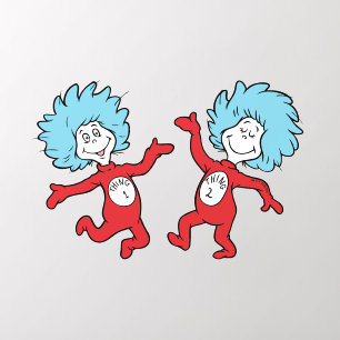 Dr. Seuss Thing 1 and Thing 2 Character Wall Decal