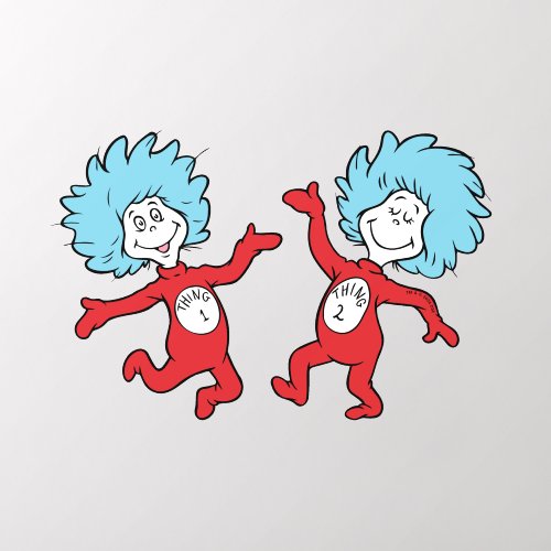 Dr. Seuss Thing 1 and Thing 2 Character Wall Decal