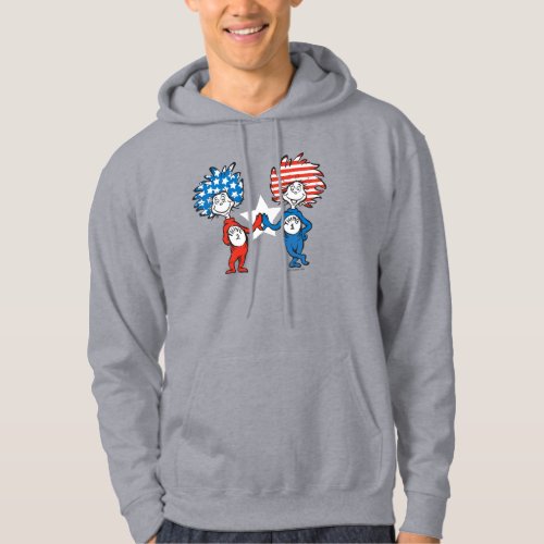 Dr Seuss  Thing 1 Thing 2 Patriotic Graphic Hoodie