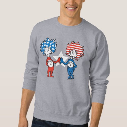 Dr Seuss  Thing 1 Thing 2 Patriotic Graphic Sweatshirt