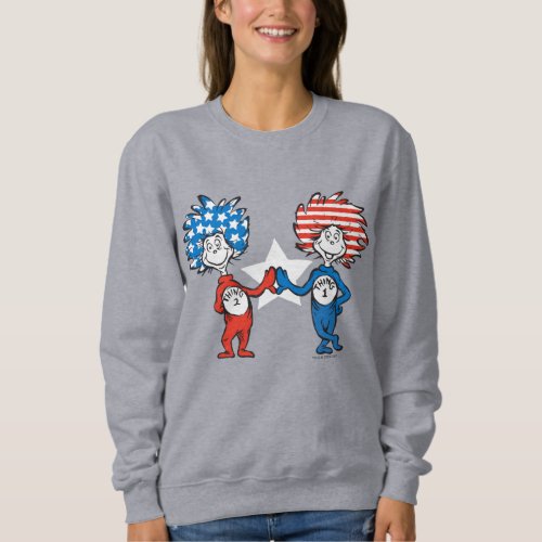Dr Seuss  Thing 1 Thing 2 Patriotic Graphic Sweatshirt