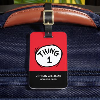 Dr. Seuss | Thing 1 Thing 2 - Thing 1 Luggage Tag by DrSeussShop at Zazzle