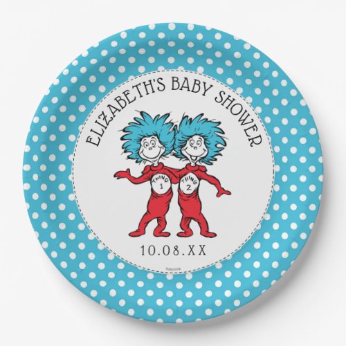 Dr Seuss Thing 1 Thing 2  Twins Baby Shower Paper Plates