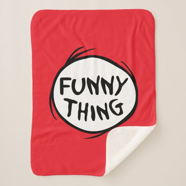 Dr. Seuss | Thing One Thing Two - Funny Thing Sherpa Blanket (Front)