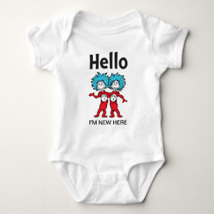 Dr. Seuss Thing One Thing Two Hello I'm New Here Baby Bodysuit