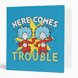 Dr. Seuss Thing One Thing Two Here Comes Trouble 3 Ring Binder