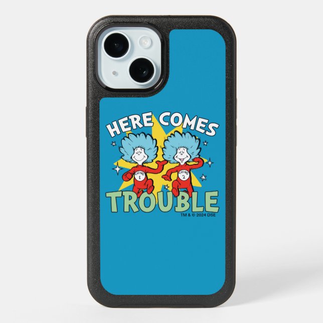 Dr. Seuss | Thing One Thing Two Here Comes Trouble iPhone 15 Case (Back)