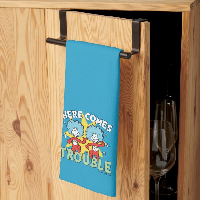 Dr. Seuss | Thing One Thing Two Here Comes Trouble Kitchen Towel (Thirds Fold)