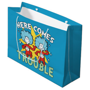 Dr. Seuss Thing One Thing Two Here Comes Trouble Large Gift Bag