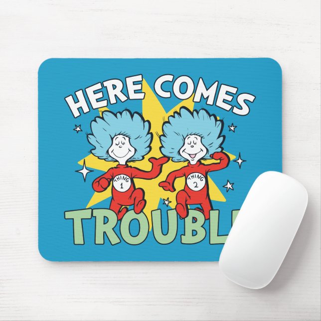 Dr. Seuss | Thing One Thing Two Here Comes Trouble Mouse Pad (With Mouse)