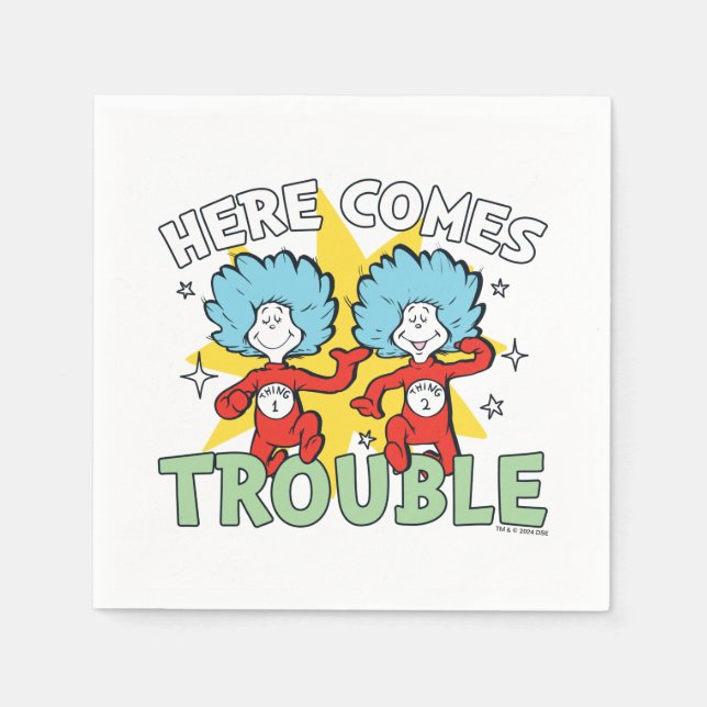 Dr. Seuss | Thing One Thing Two Here Comes Trouble Napkins (Front)
