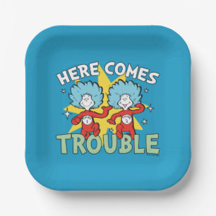 Dr. Seuss Thing One Thing Two Here Comes Trouble Paper Plates