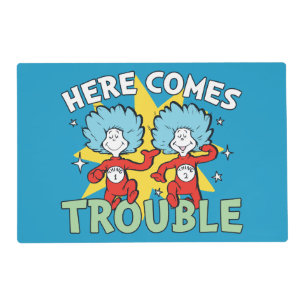 Dr. Seuss Thing One Thing Two Here Comes Trouble Placemat