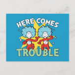 Dr. Seuss | Thing One Thing Two Here Comes Trouble Postcard