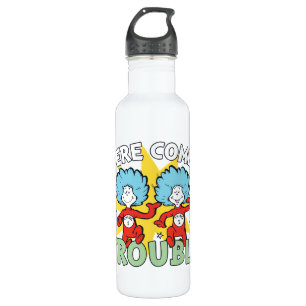 Dr. Seuss   Thing One Thing Two Here Comes Trouble Stainless Steel Water Bottle