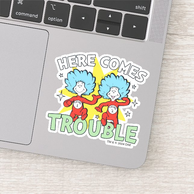 Dr. Seuss | Thing One Thing Two Here Comes Trouble Sticker (Detail)