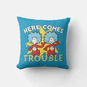 Dr. Seuss Thing One Thing Two Here Comes Trouble Throw Pillow