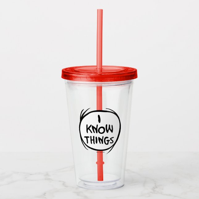 Dr. Seuss | Thing One Thing Two - I Know Things Acrylic Tumbler (Front)