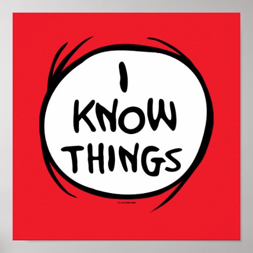 Dr Seuss  Thing One Thing Two _ I Know Things Poster