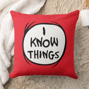 Dr. Seuss   Thing One Thing Two - I Know Things Throw Pillow