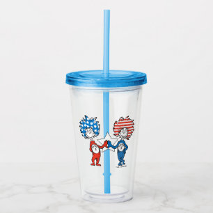 Dr. Seuss Thing One Thing Two Patriotic Graphic Acrylic Tumbler
