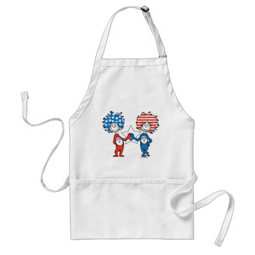 Dr Seuss  Thing One Thing Two Patriotic Graphic Adult Apron