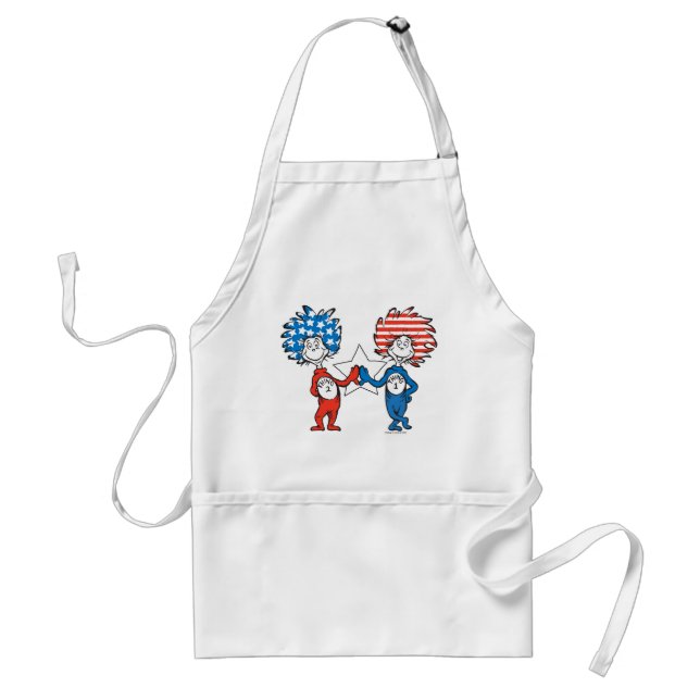 Dr. Seuss | Thing One Thing Two Patriotic Graphic Adult Apron (Front)