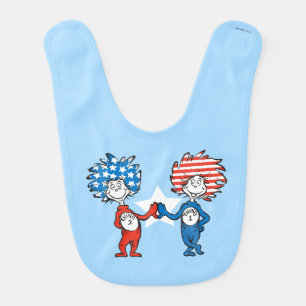 Dr. Seuss Thing One Thing Two Patriotic Graphic Baby Bib