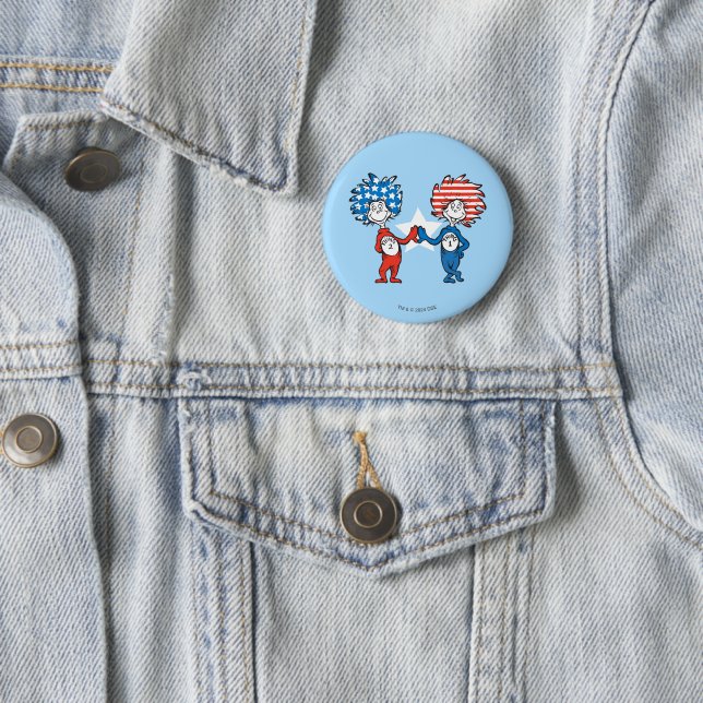 Dr. Seuss | Thing One Thing Two Patriotic Graphic Button (In Situ)