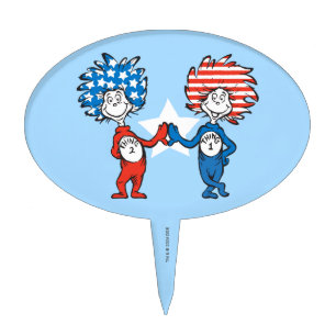 Dr. Seuss   Thing One Thing Two Patriotic Graphic Cake Topper