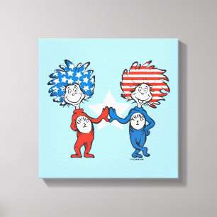 Dr. Seuss Thing One Thing Two Patriotic Graphic Canvas Print