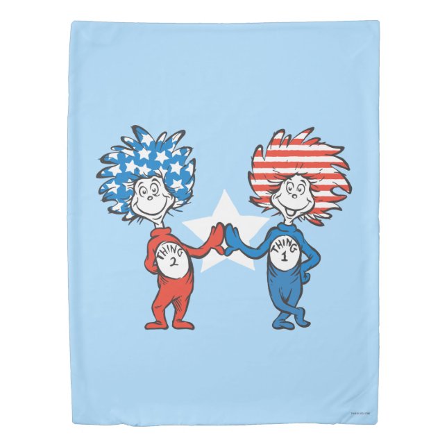 Dr. Seuss | Thing One Thing Two Patriotic Graphic Duvet Cover (Front)