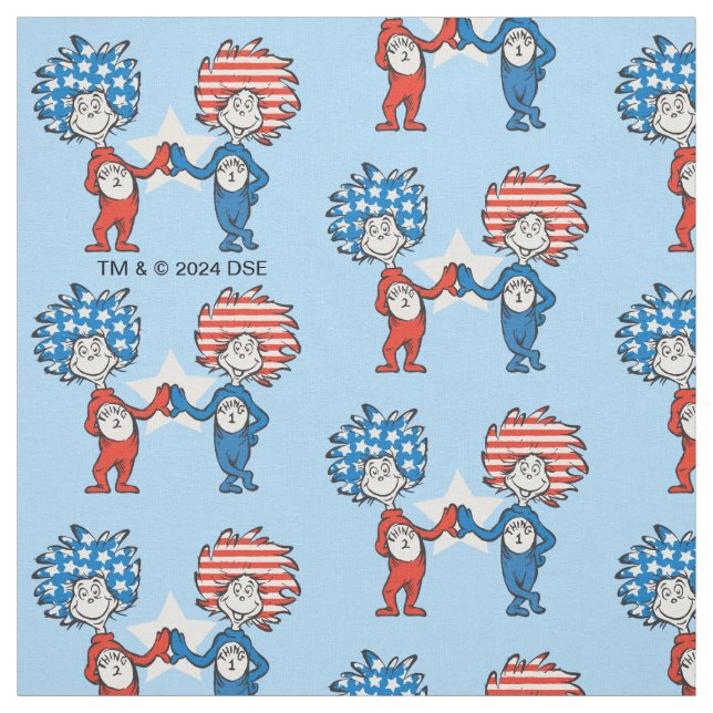 Dr. Seuss | Thing One Thing Two Patriotic Graphic Fabric (Swatch)