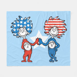 Dr. Seuss Thing One Thing Two Patriotic Graphic Fleece Blanket