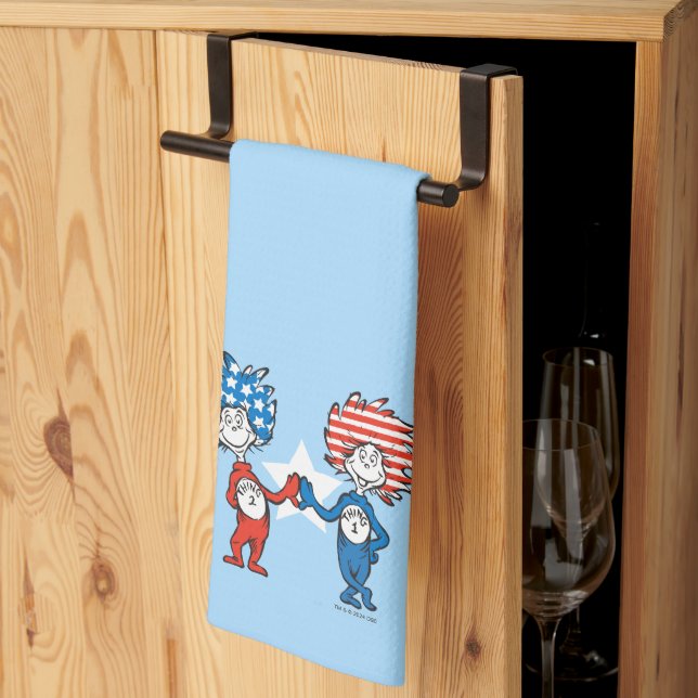 Dr. Seuss | Thing One Thing Two Patriotic Graphic Kitchen Towel (Thirds Fold)